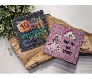 2€ ZUSATZTÜRCHEN 5. Dezember - Stickserie - 10 Geld- oder Gutscheinkartenhülle Vol. 3